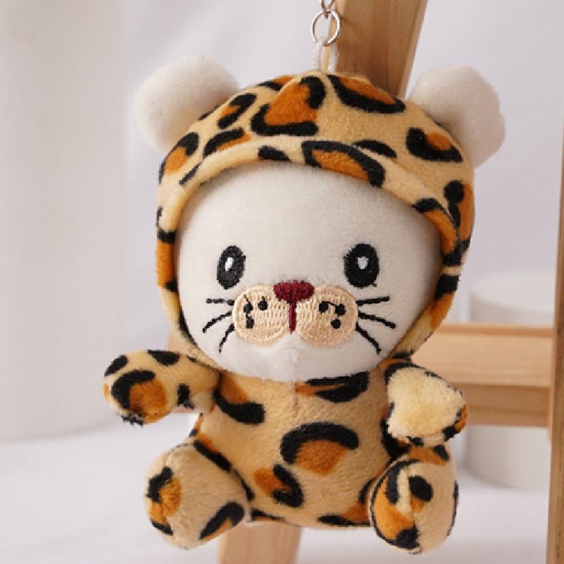 Cute Mini Plush Tiger Keychain Soft Pp Cotton Filled Animal Bag Accessory