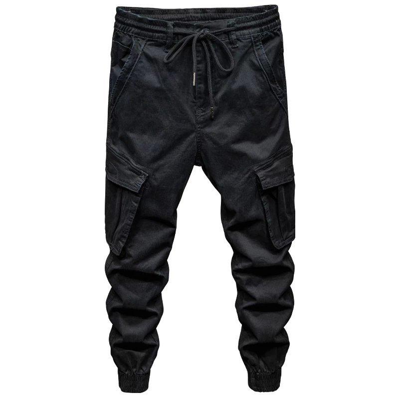 Men's Trendy Black Multi-Pocket Overalls - Autumn/Winter Collection