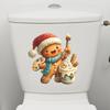 Cartoon Christmas Gingerbread Man Painting Bathroom Toilet Decorative Wall Stickers