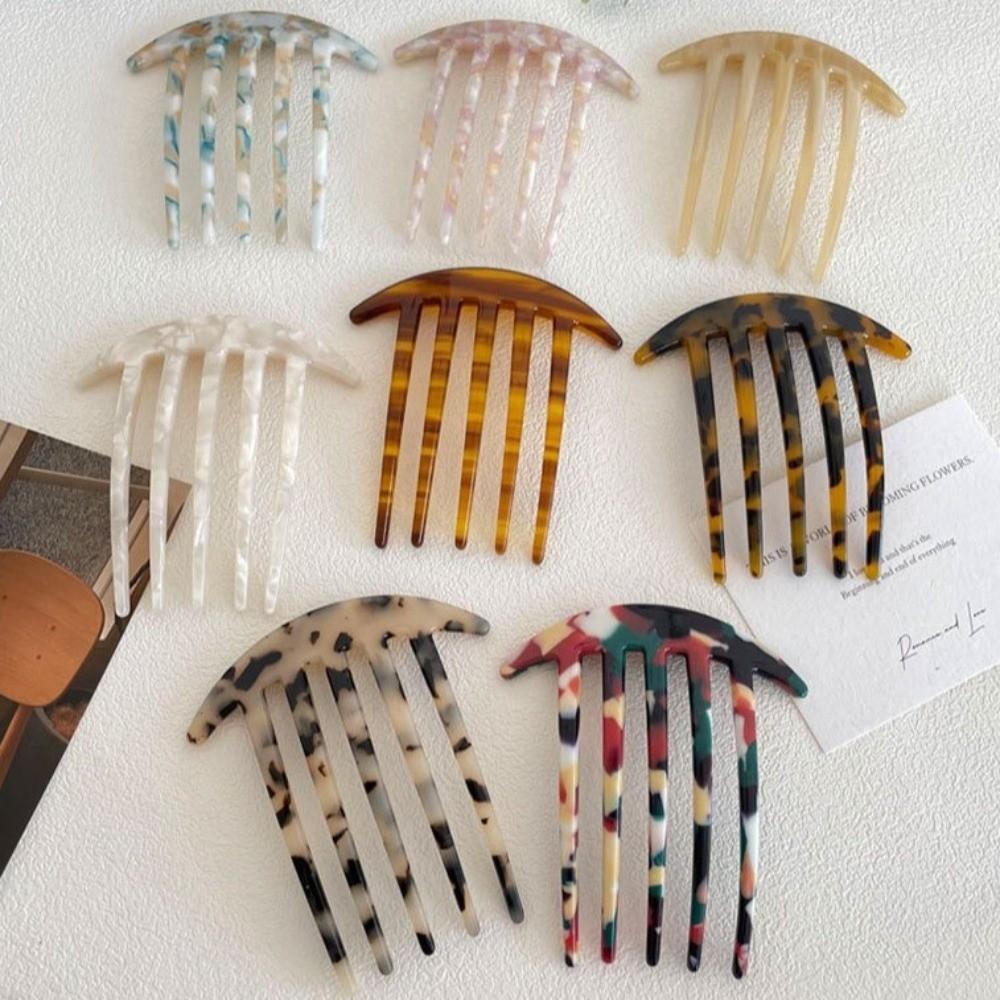 Colorful Acetate Hair Comb 5 Teeth Styling Hair Brush Portable Plate Hair Comb Hairdressing