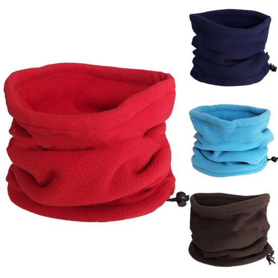 Unisex Winter Outdoor Solid Color Soft Thick Fleece Neck Warmer Gaiter Cover Hat