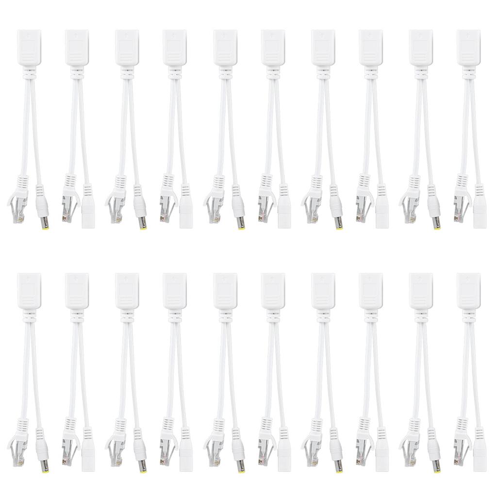 10 Pair IP Camera POE RJ45 Cable Power Over Ethernet Adapter Injector Splitter DC 12 V