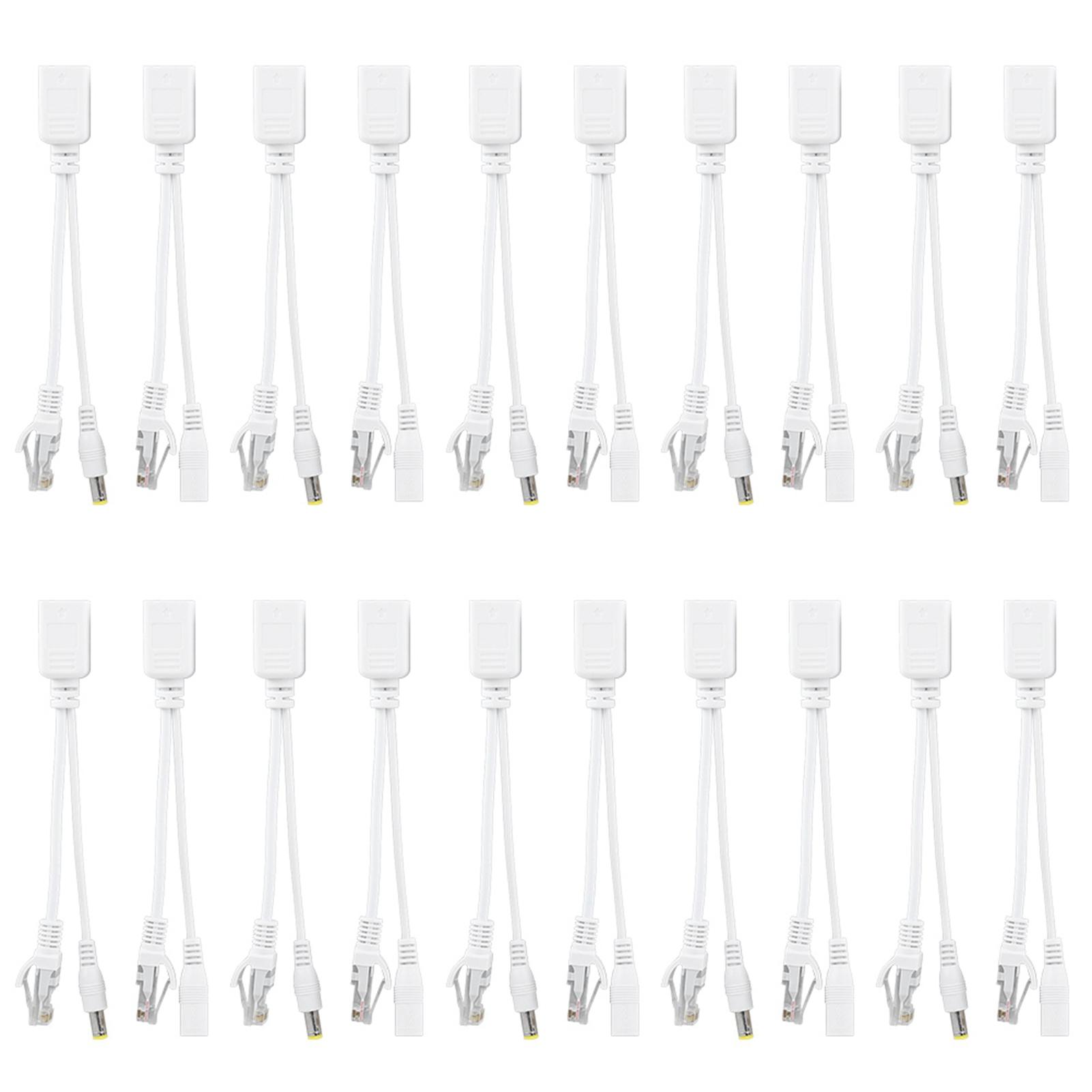

10 Pair IP Camera POE RJ45 Cable Power Over Ethernet Adapter Injector Splitter DC 12 V