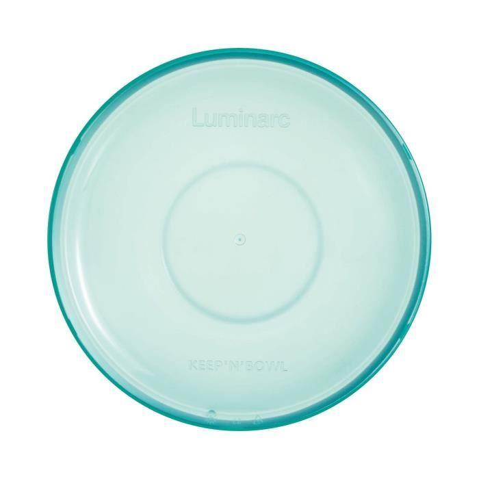 Luminarc saladier + couvercle keep'n bowl t 17 cm transparent et vert