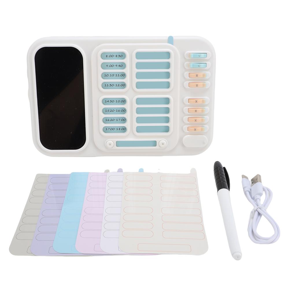 Silent Visual Timer with Planning Board Task Cards Kids Time Manager Alarm Clock for Classroom and Home Use