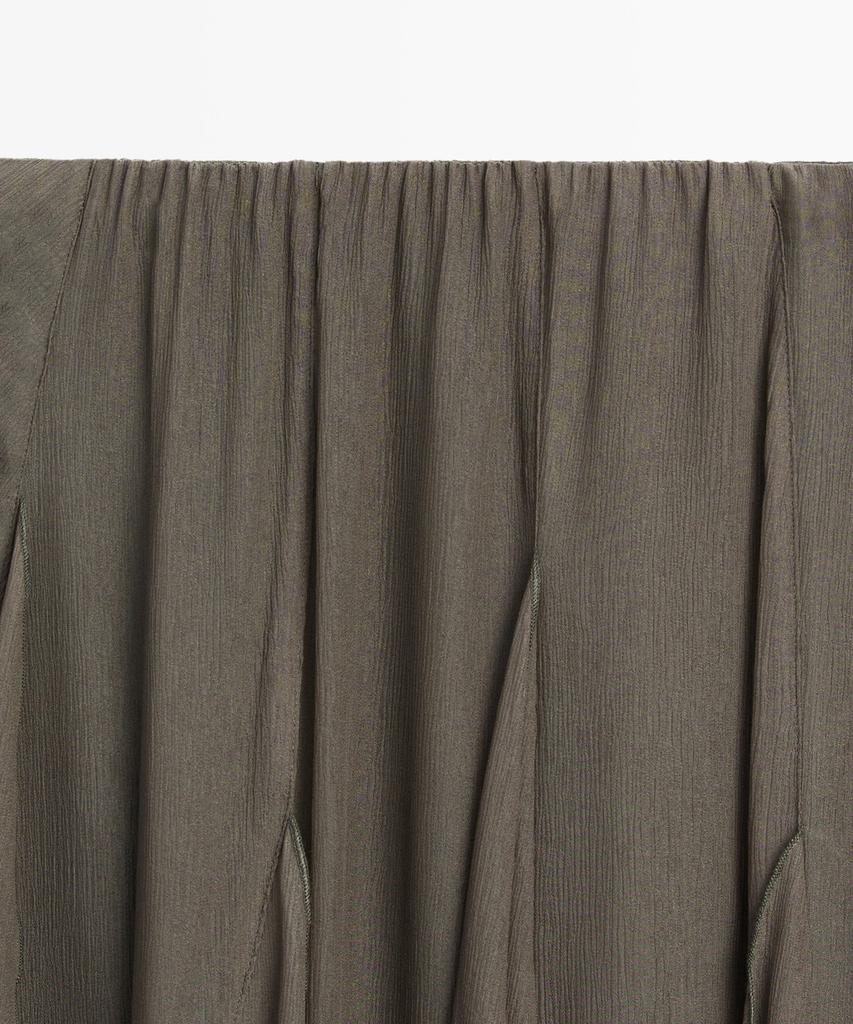 Masimodutti Frill Detail Fluid Midi Skirt