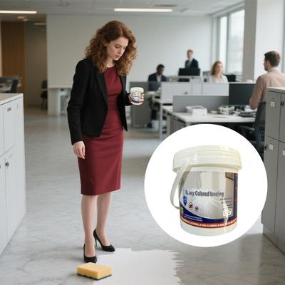 צבע אפוקסי לחול צבעוני לרצפה, מתפלס עצמית, גימור מבריק גבוה, אפקט שיש, על בסיס מים, אנטי-סליפ, צבע אפוקסי לרצפה לחידוש