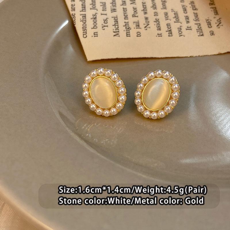 

French Romantic Baroque Pearl Elliptical Opals Pendant Necklace 2026 Fashion Set Jewelry Elegant Beaded Clavicle Chain for Women