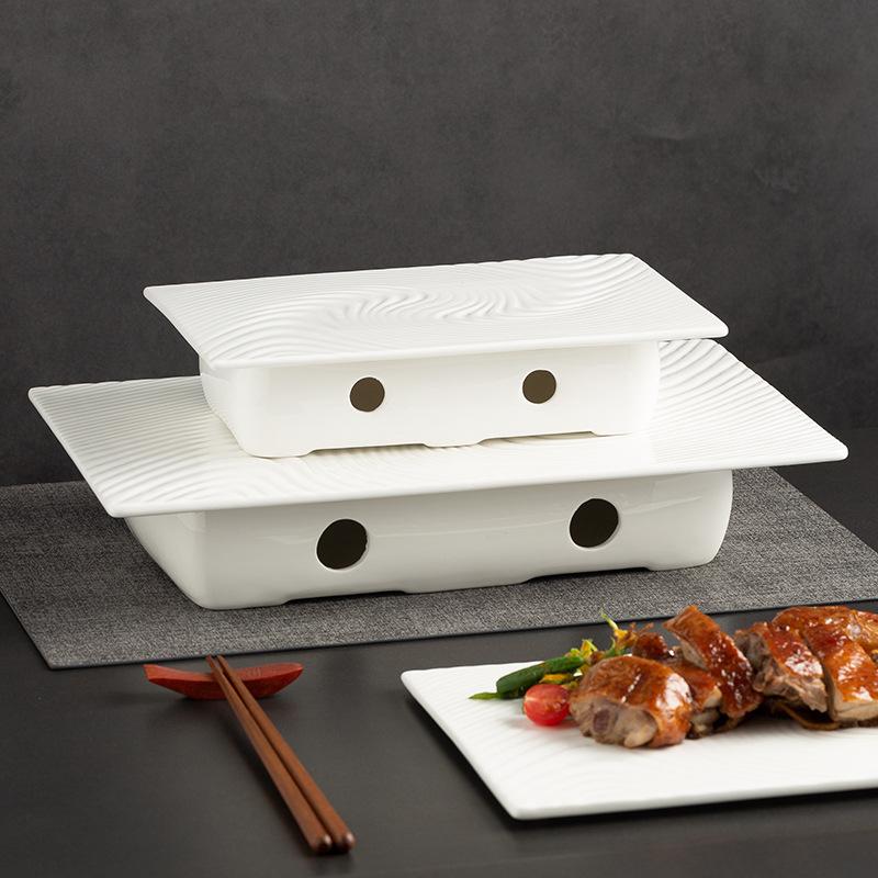 Candle Heating And Insulation Tableware Beijing Roast Duck Plate Restaurant Restaurant Slice Skin Duck Plate Chinese Hotel Tableware Artistic Concepti