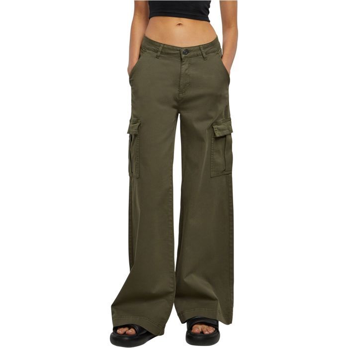 Urban Classics Ladies - Wide Leg Twill Cargo Pantalon