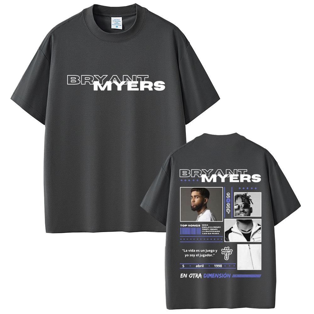 Rapper Bryant Myers En Otra Dimesion 2025 T Shirt Men Women Hip Hop Street Ocollar Short Sleeve Tshirts Casual Cotton T Shirts