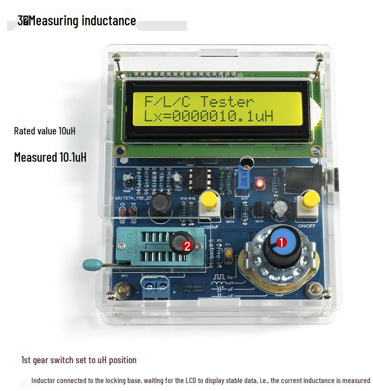 Capacitance & Inductance Meter Frequency Tester DIY Kit - 51 Single-Chip Circuit Board for Soldering Practice