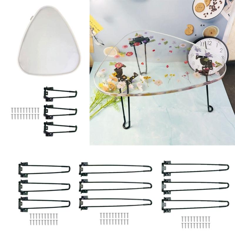 Table Crystal Epoxy Resin Mold DIY Handmade Oversized Triangle River Table Silicone Mold Large Table Ornaments Craft