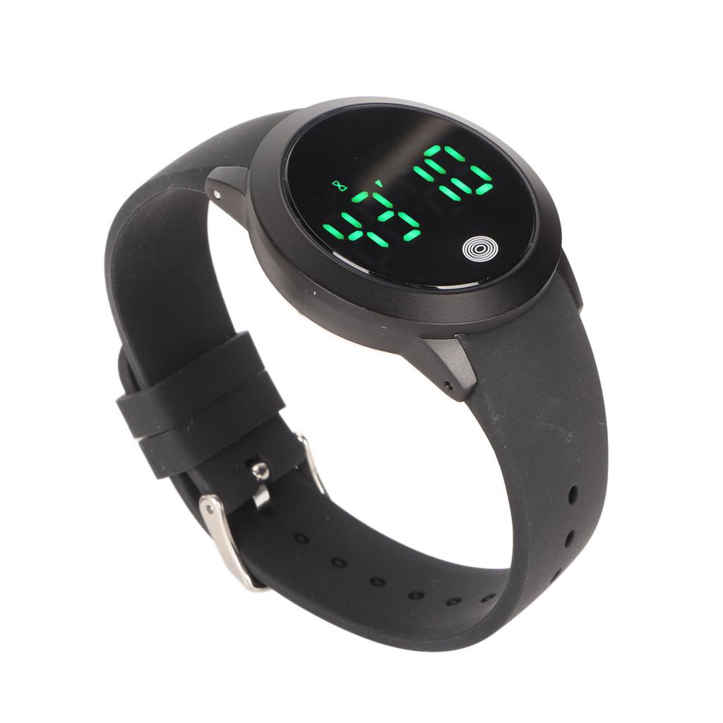 Digital Waterproof Watch Multifunctional Stylish Color Touch Screen Countdown Timer 12 24 Hours Sports Watch Black