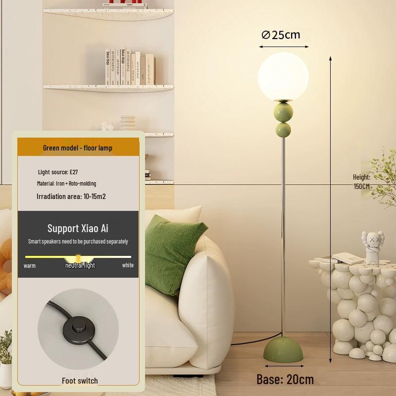 Luxury Minimalist Cream Floor Lamp for Living Room and Bedroom
