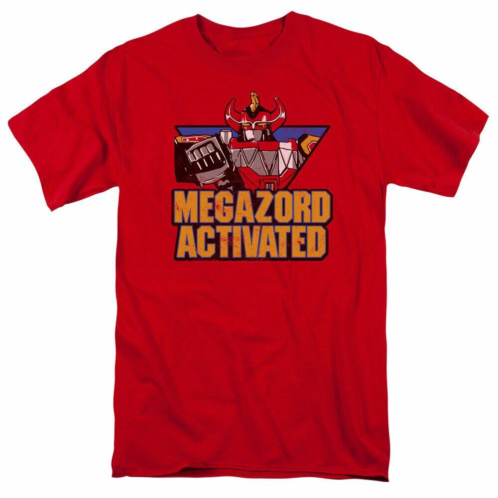 Mighty Morphin Power Rangers Megazord Activated T Shirt Mens Licensed Tee Red XXXL