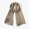 Men's New Gradient Vertical Striped Oversized Scarves Distressed Fringe Yan Dyed Scarves Cotton Warm Scarf For Men