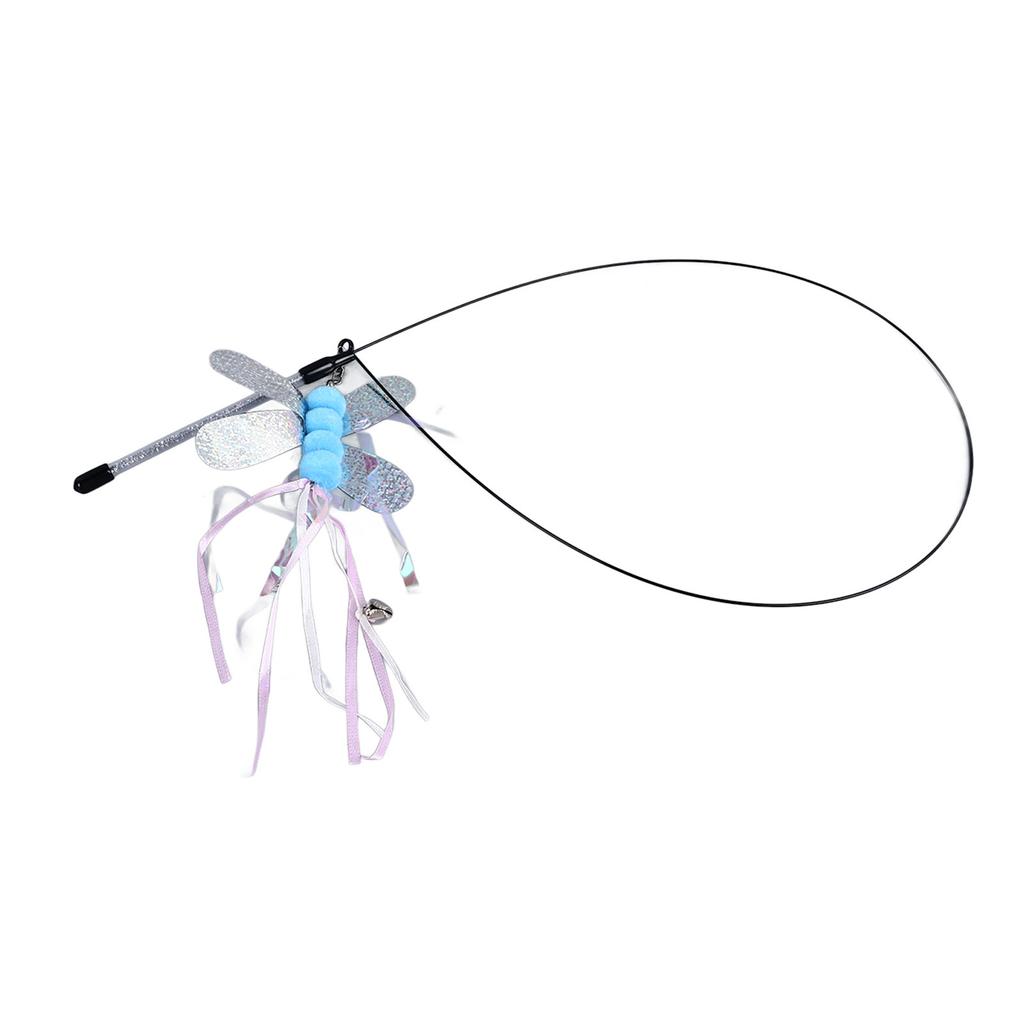 Katzen-Spielangel Flexible Drahtgriff Interaktive Katzen-Spielangeln mit Lebendiger Beute für Katze Kätzchen