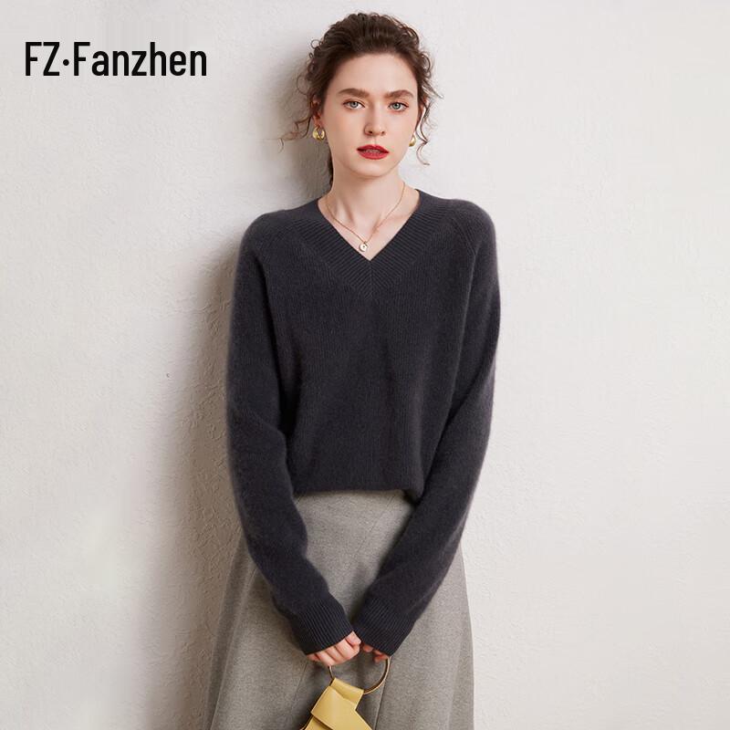 

Fanzhen Women s Thickened 100% Cashmere V-Neck Sweater M