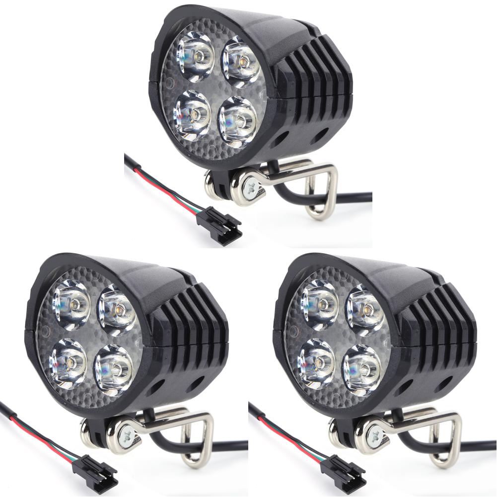 48V Electric Scooter LED Front Light with Horn High Brightness LED Headlight Energy Saving Easy Installation Cycling Accessories