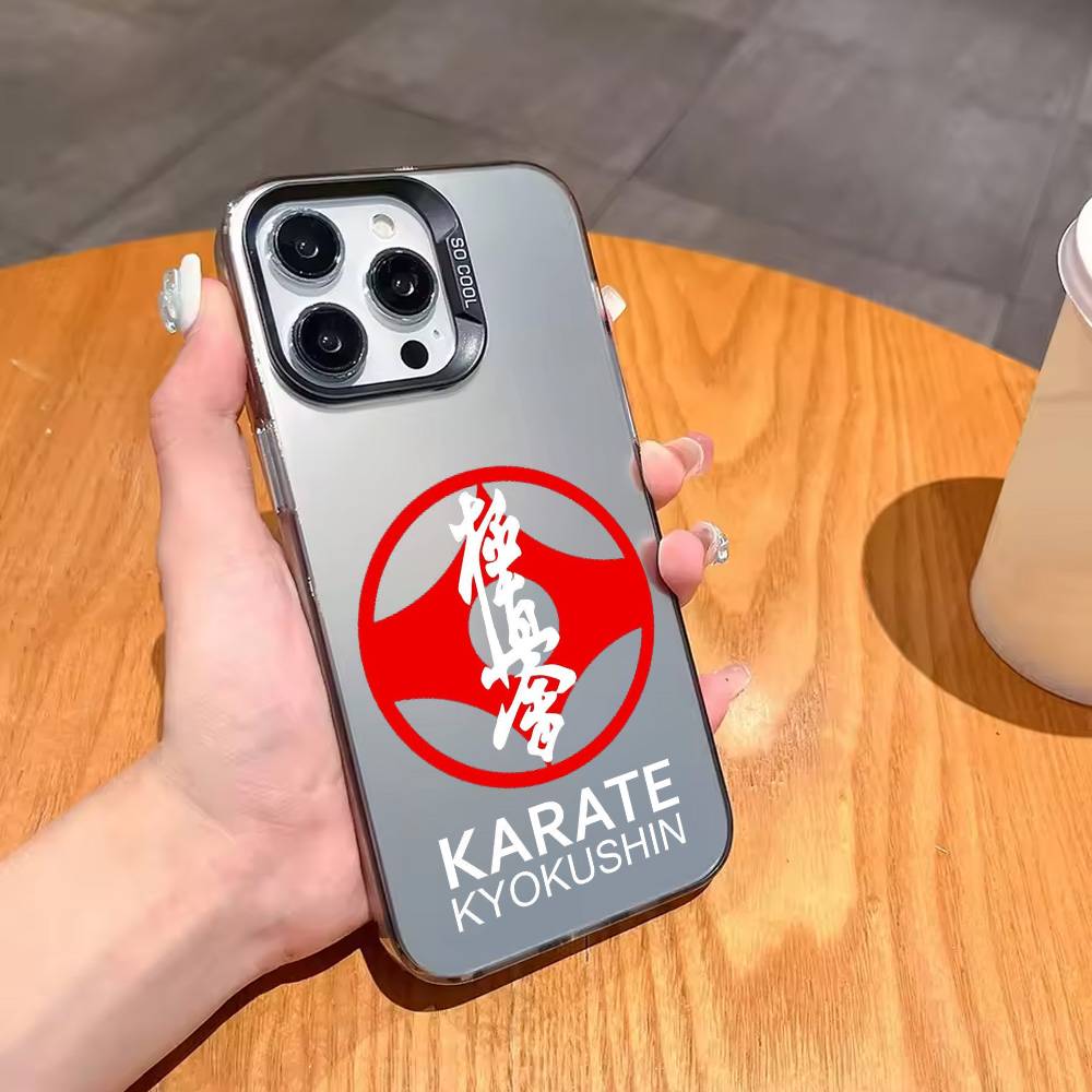 k-Kyokushin k-Karate Symbol Phone Case For iPhone17,16,15,14,13,12,11 Plus,Pro Max Black Candy silver phone case iPhone17promax