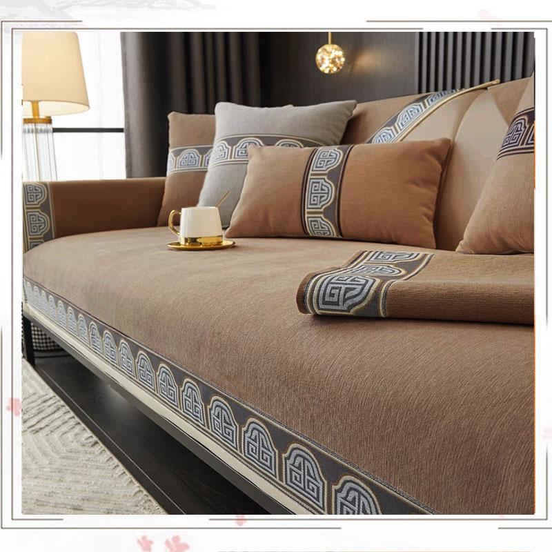 Chenille Sofa Cover for All Seasons Living Room Decoration Non-slip Sofa Seat Cover Couch Slipcover Dustproof Durable Sofa Towel