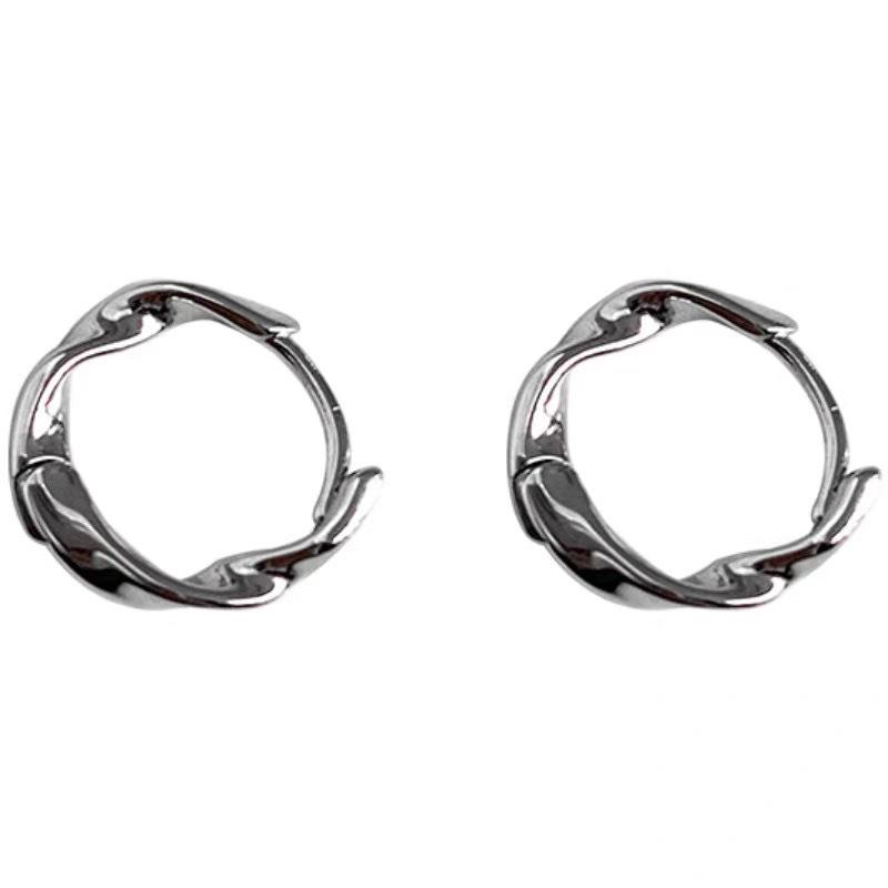1Pair Geometric Irregular Twisted Mobius Hoop Earrings For Women Simple Earring