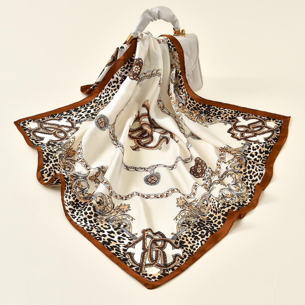 Fashion Kerchief Silk Satin Neck Scarf For Women Print Hijab Scarfs Female 70*70cm Square Shawls Wraps Scarves For Lady