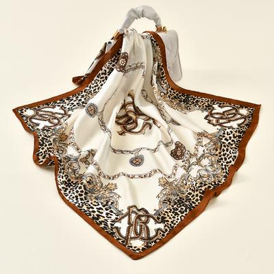 Fashion Kerchief Silk Satin Neck Scarf For Women Print Hijab Scarfs Female 70*70cm Square Shawls Wraps Scarves For Lady