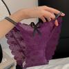 Ladies Summer Thin Lace Sexy Bow Thin Belt Low Waist Seamless Breathable Triangle Briefs