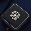 Temperament Brocade Brooch High-End Female Delicate Pearl Flower Brooch Anti-Light Buckle Pin Clothing Accessories