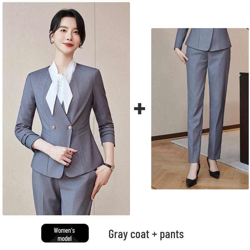 Deluxe Women's Autumn/Winter Suit Set: Professional Uniform for Hotel & Catering Staff