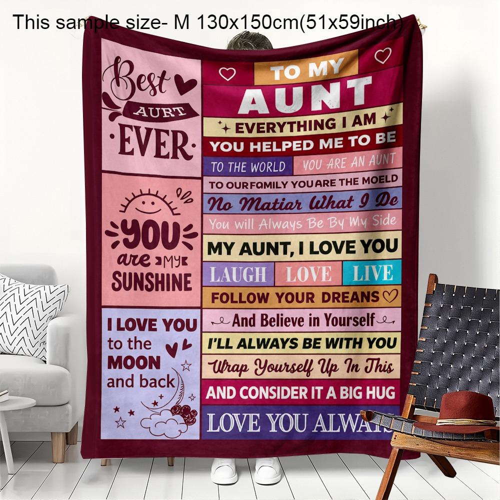 PC Gift Blanket To My Wife To Family Members Flannel Thin Blankets for Birthday Mothers Day Gift Perfect Gifts Four Season Use