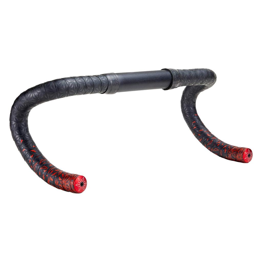 Supacaz Cycling Bar Tape Super Sticky Kush Star Fade Red with Red Star Plugz - - -