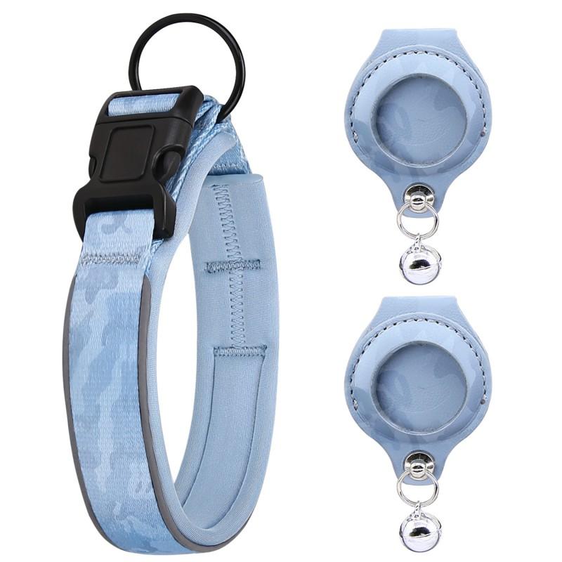 Nylon Dog Collar Airtag Tracker Pet Training Adjustable S M L XL