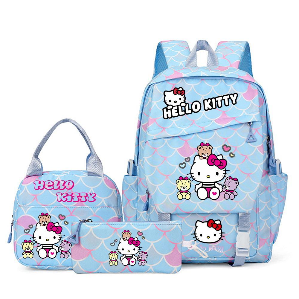 Three-Piece Set Of Primary School Students Large-Capacity Schoolbag Lunch Bag Pencil Bag Outdoor Travel Bag