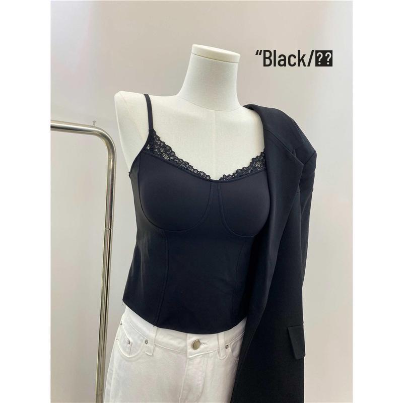 Women's Lace Warm Vest Tank Top - Autumn & Winter Integrated Bra Base Layer