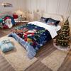 3pcs building block cartoon Santa Claus print coreless duvet cover set, multi size bedroom, holiday bedding, holiday decoration