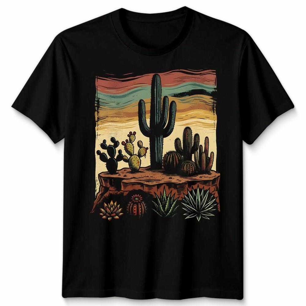 Retro Desert Cactus Unisex T Shirt Southwest Boho Plant Lover Unisexs Unisexs Tee
