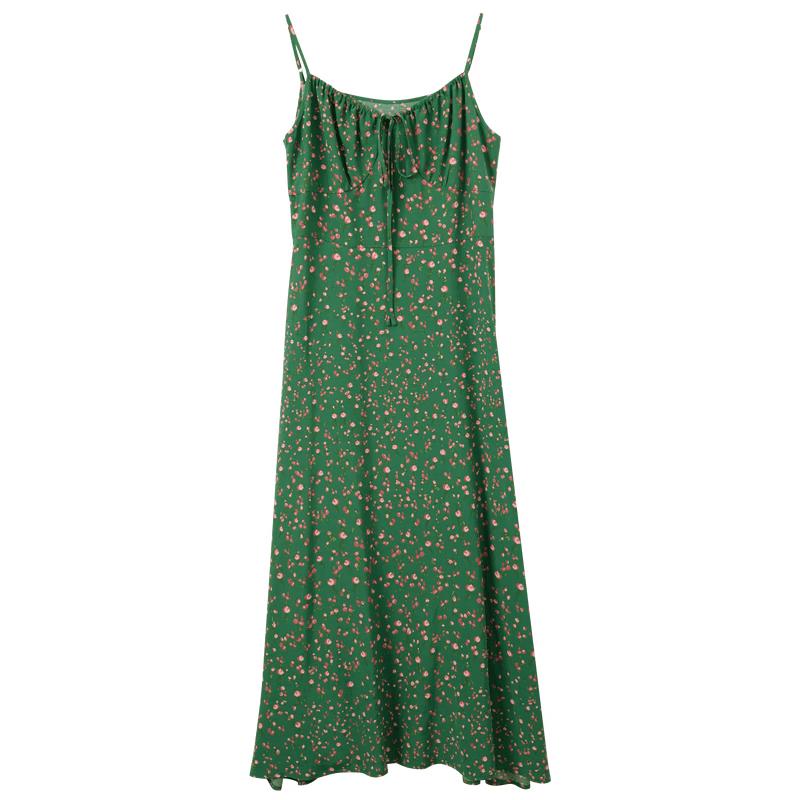 Sancai Floral V-Neck A-Line Camisole Maxi Dress L 165/88A
