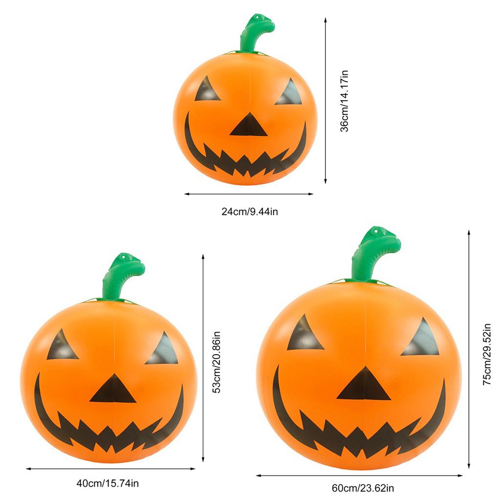 1Pc Halloween Inflatable Pumpkin Light Halloween PVC Inflatable Pumpkin Lantern Fun Jack-O'-Lantern for Yard Garden and Lawn