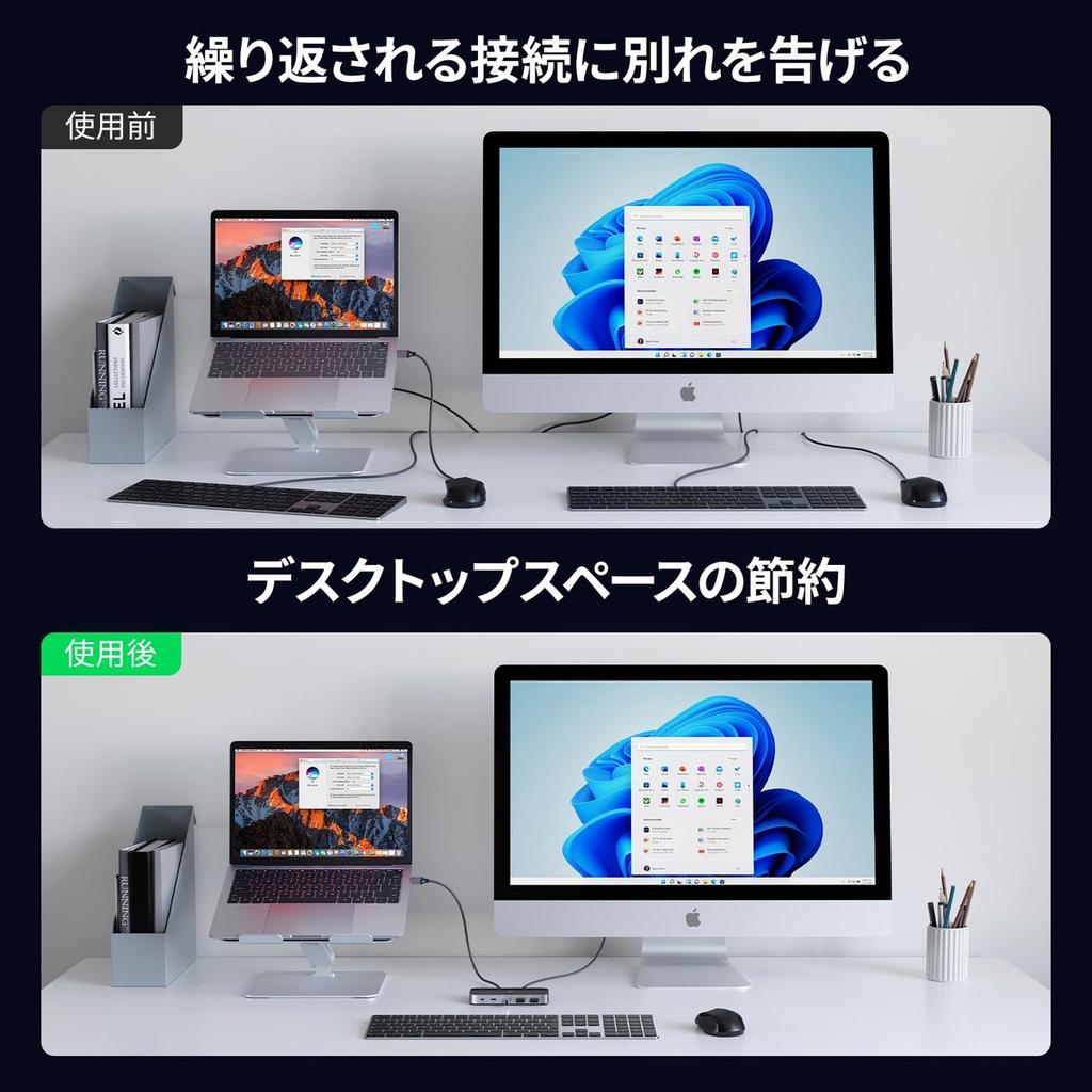 UGREEN USB 3.0 Switch Selector 2 In 4 Out USB-A and USB-C KVM Switcher for 2 PCs Sharing Keyboard Mouse Printer Scanner Grey