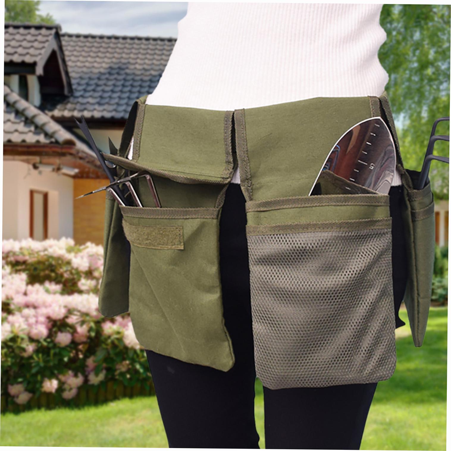 

Garden Tool Belt Canvas Waist Tool Apron with Pockets Gardening Kit Tote Bag Home Organizer Gardening Tool Kit Holder армия зеленый