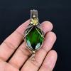 Chrome Diopside Handmade Gemstone Pendant, 999 Copper Wire Wrapped Pendant, Unique Design Jewelry Pendant