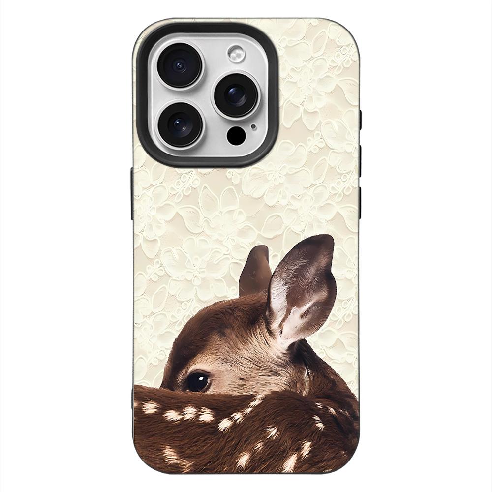 Cute Lace Moose Silicone Phone Case For IPhone 17 16 15 Plus 14 13 12 11 Pro Max 17 Air 16e Shockproof Back Cover