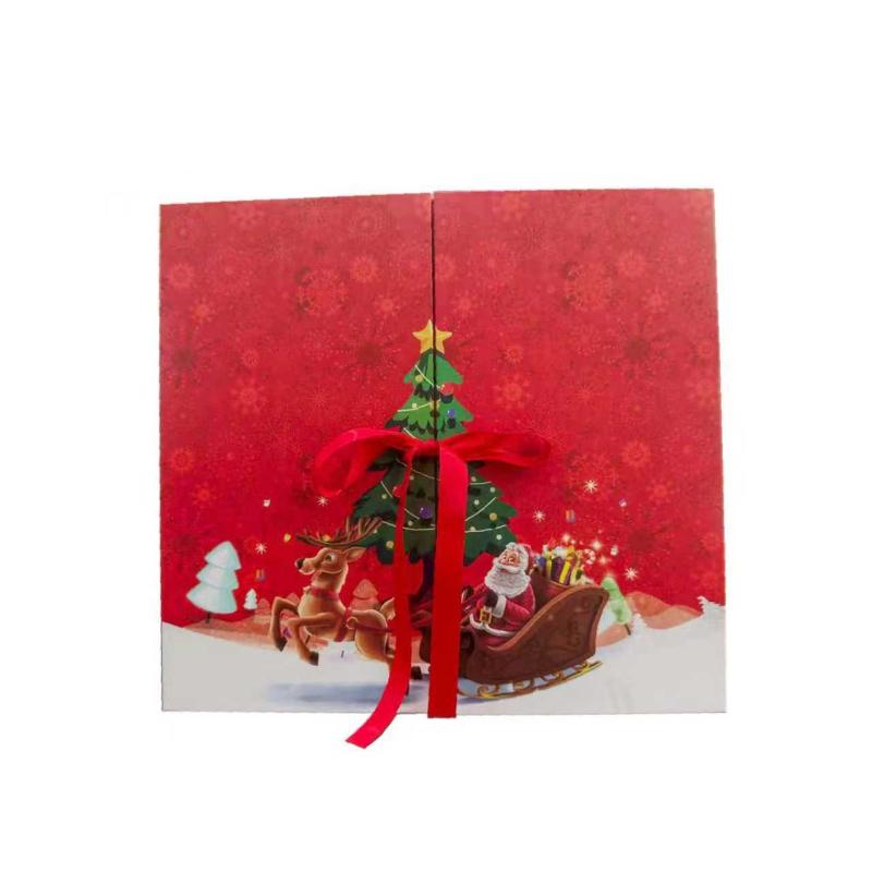 Christmas Countdown Empty Gift Box To Fill 24-Day Santa Claus Printed Collectible Box Christmas Advent Calendar Boxes