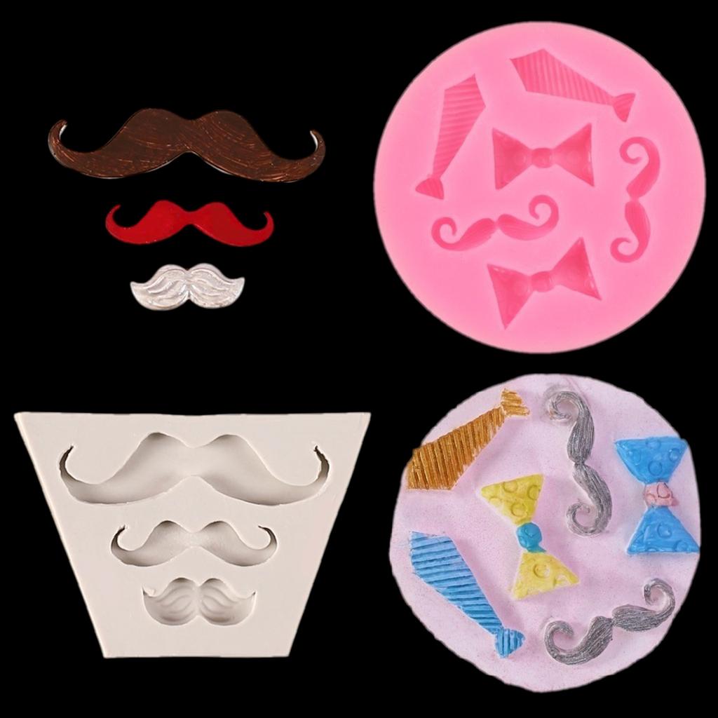 Bowtie Mustache Silicone Molds Fondant Fondant Cake Molds Making Pastry Chocolate Molds Baking Decorating Tool Nonstick