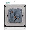 Black 16A German Standard Socket Panel with Double USB + Type C, Concealed European Installation