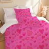 Home Textile Three-Piece Small Love Pink Cartoon Digital Printing Quilt Pillowcase Bedding