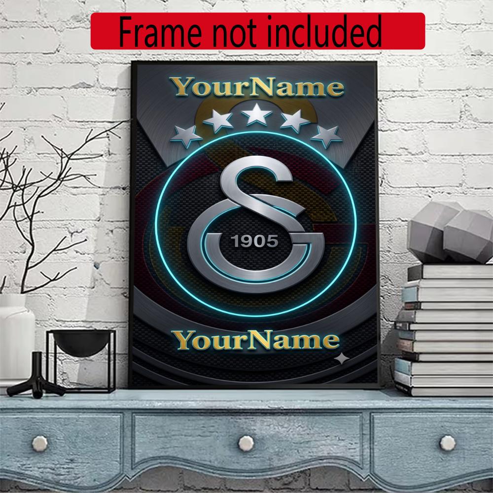 Galatasaray Personalized Name Round Diamond Painting Kit Diamond Embroidery Painting Rhinestones Mosaic Frameless Handwork Decoration Arts
